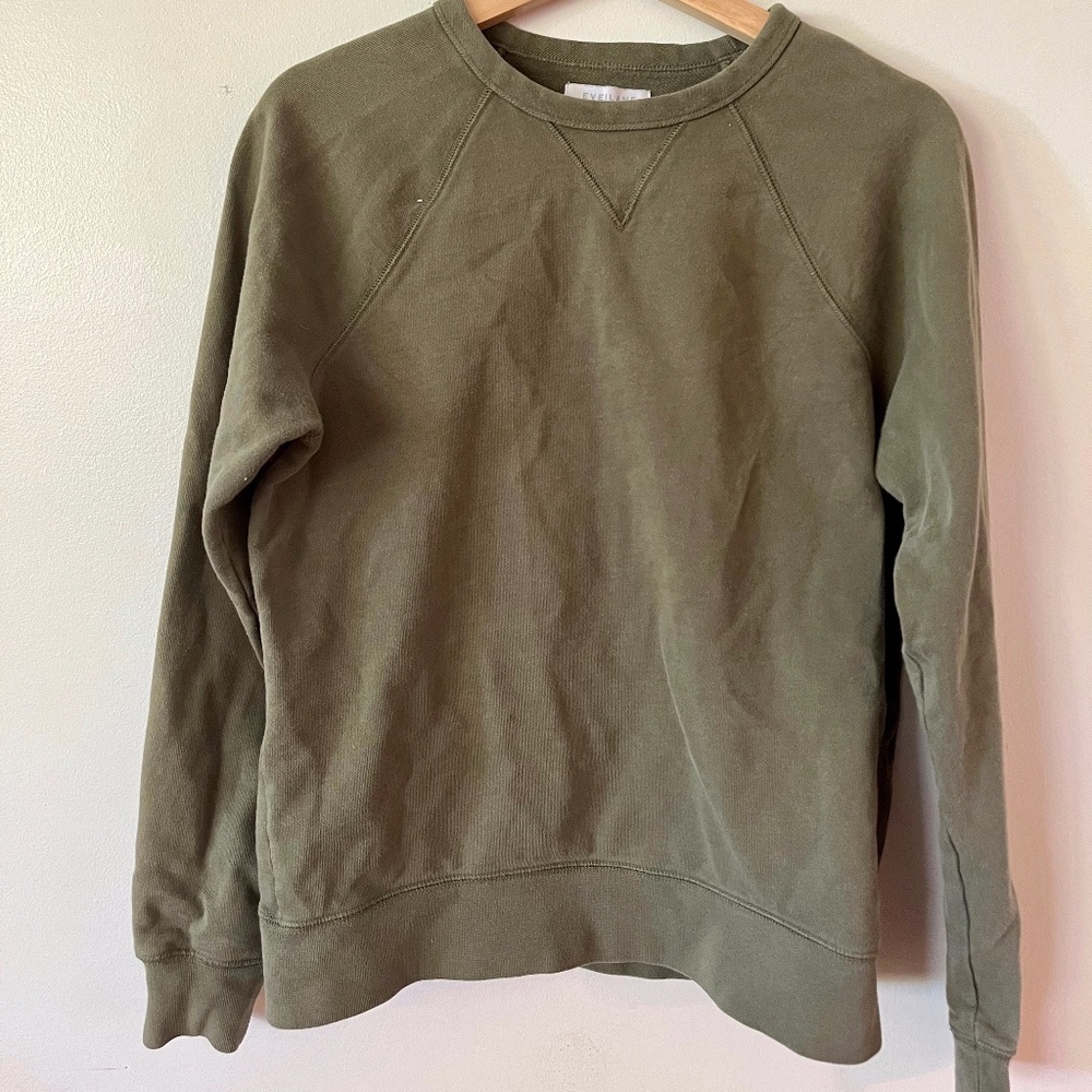 Everlane Olive Green Sweatshirt